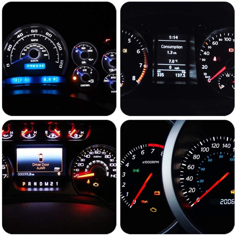 WLJH 6Pack White Dash Lights PC74 Twist Locket Socket Wedge T5 LED Bulb 37 74 2721 3030SMD Dashboard Instrument Cluster Bulbs,Plug and Play - Image 4